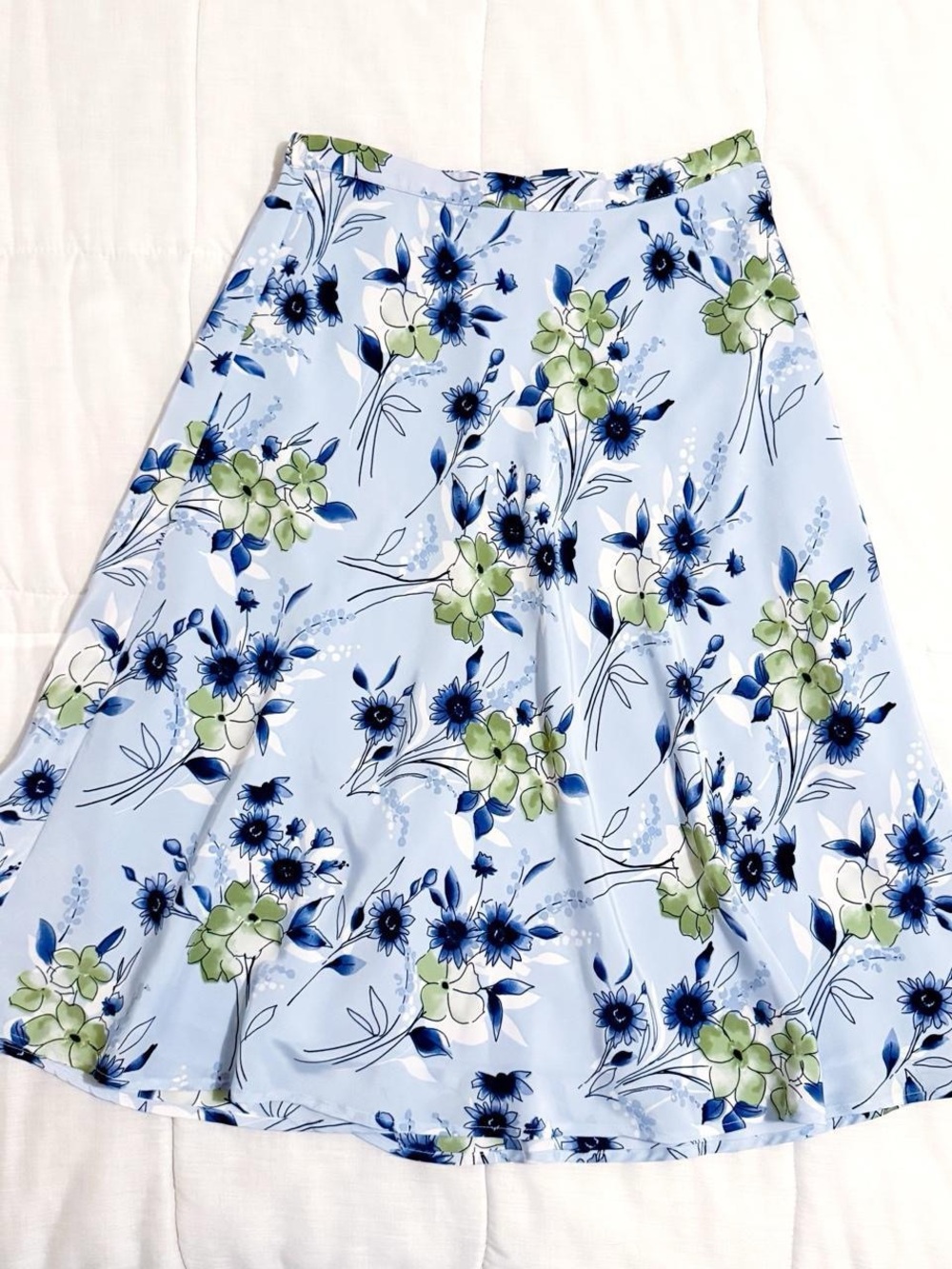 Karen scott Y2K blue floral midi skirt